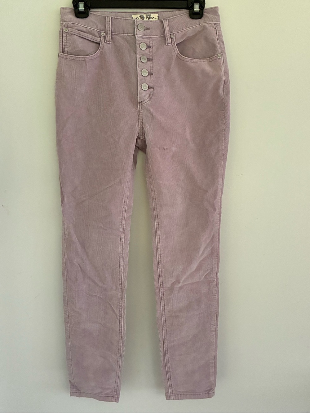 Free People Sun Chaser Corduroy Skinny Pants Frosted Lilac Purple 27